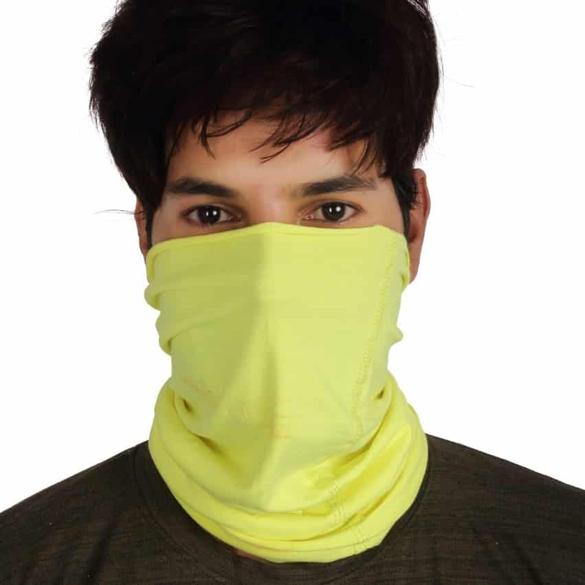 Cotton Head Wrap Bandana, 9 in 1 Bandana, Helmet Cap, Hair Band, Face Mask for Riding Bikes, Suitable for Both Men and Women, Free Size (Pack of 1) Lemon Yellow image 0