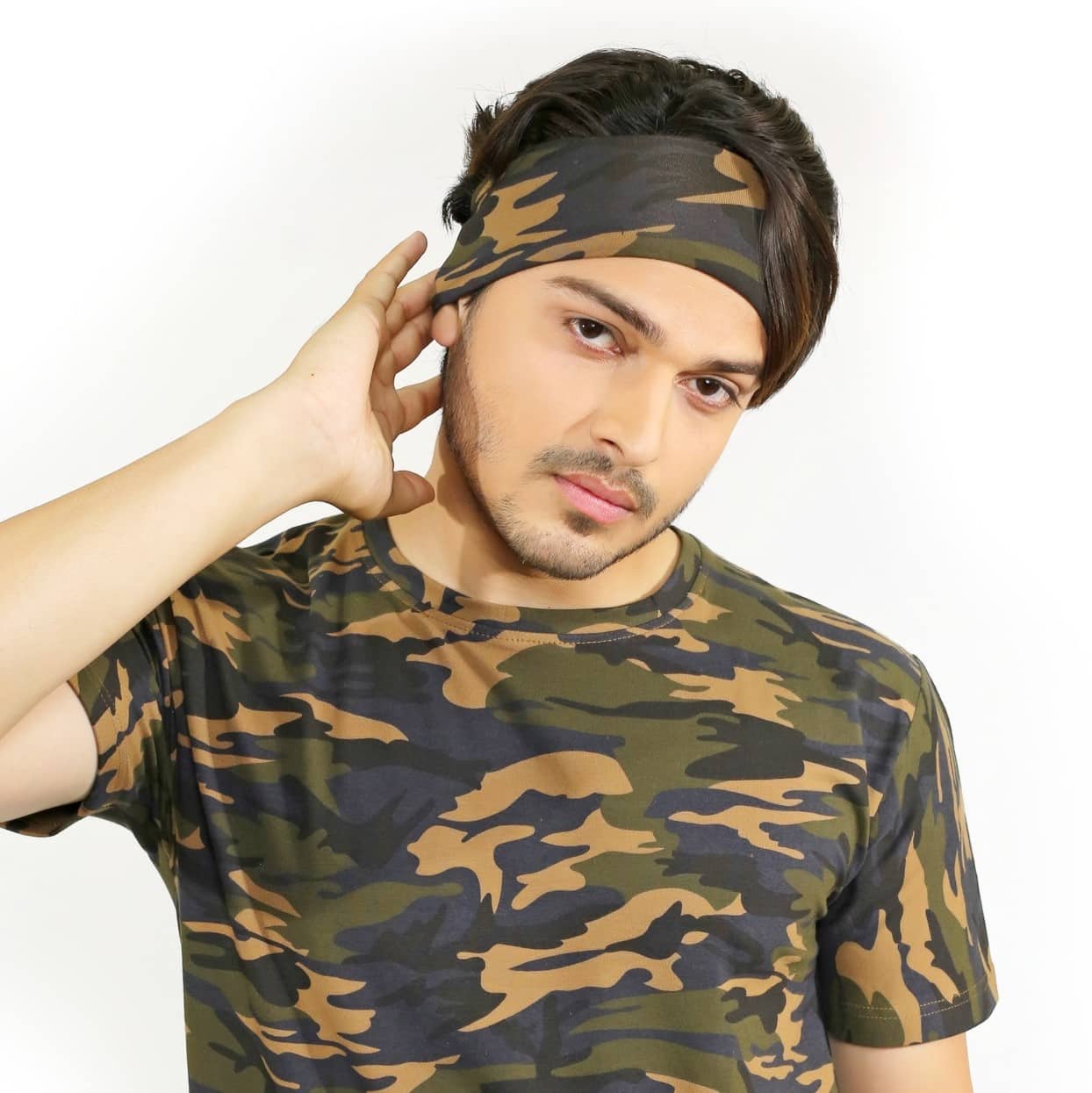 Olive Military Printed Head Band image 0