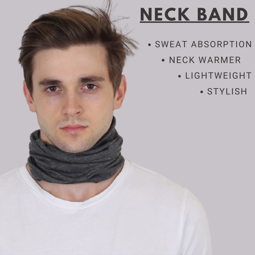 Cotton Head Wrap Bandana, 9 in 1 Bandana, Helmet Cap, Hair Band, Face Mask for Riding Bikes, Suitable for Both Men and Women, Free Size (Pack of 1) Dark Grey image 5