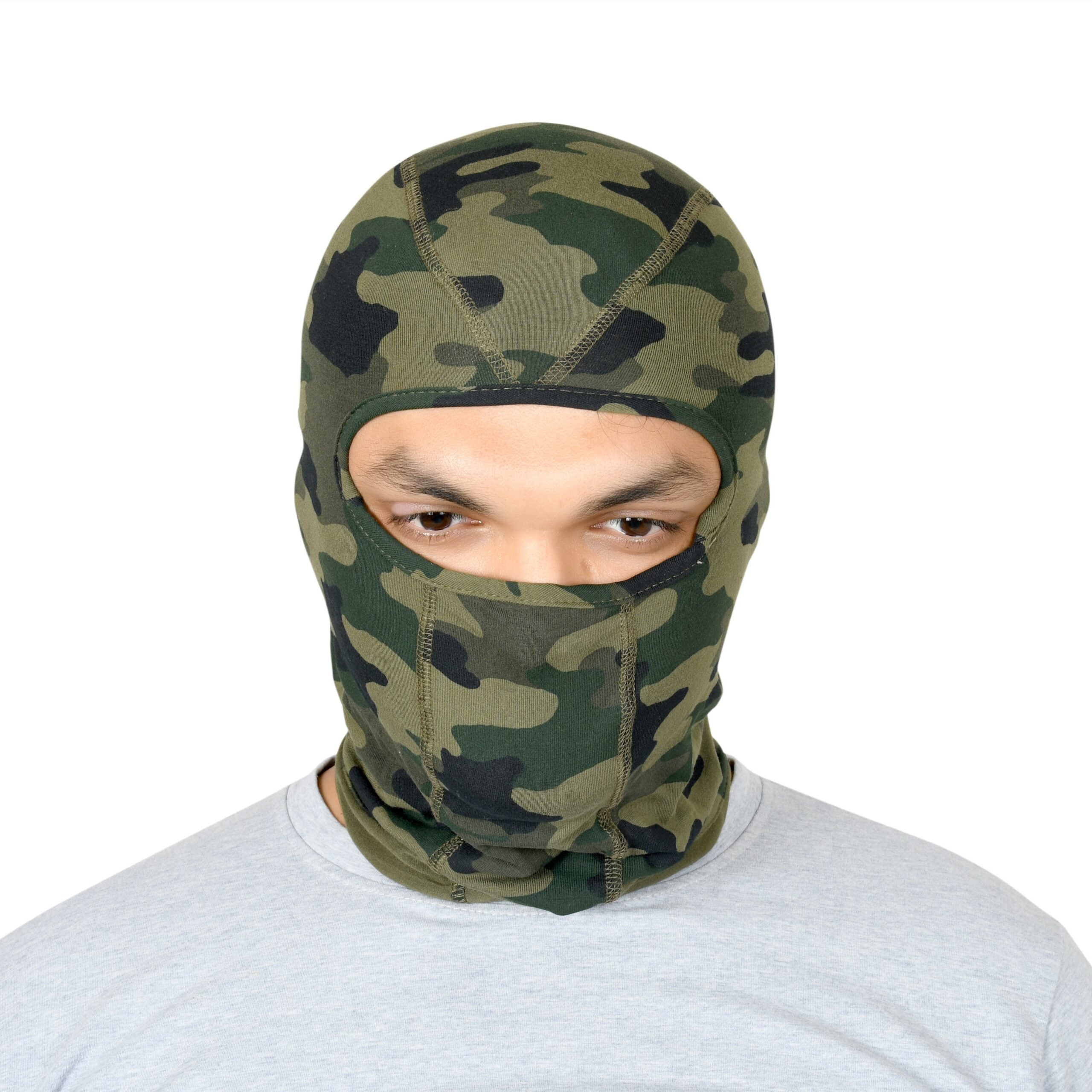 SOUL eTHICS Premium Cotton Breathable,Stretchable Full Face Cover Mask for Summer, Dust, Sun Protection, Bike Riding, Helmet Cap and All Other Outdoor Activities (Army Print Full Mask) image 4