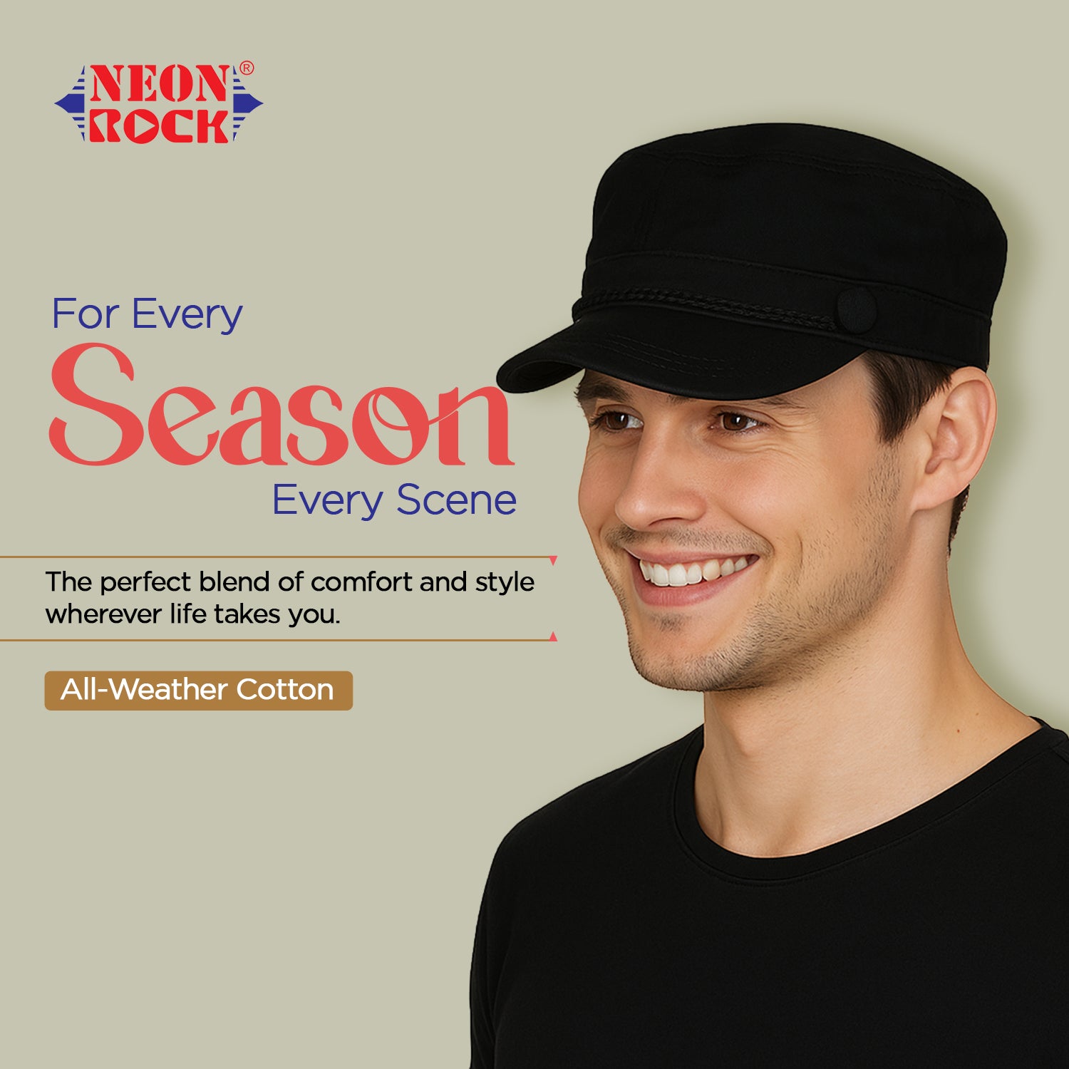 Stylish Dori Cap Stylish Premium Cotton Hat Cap for Summer, Winter, Spring, Autumn and All Activities, Freesize Pack of 1 Black image 2