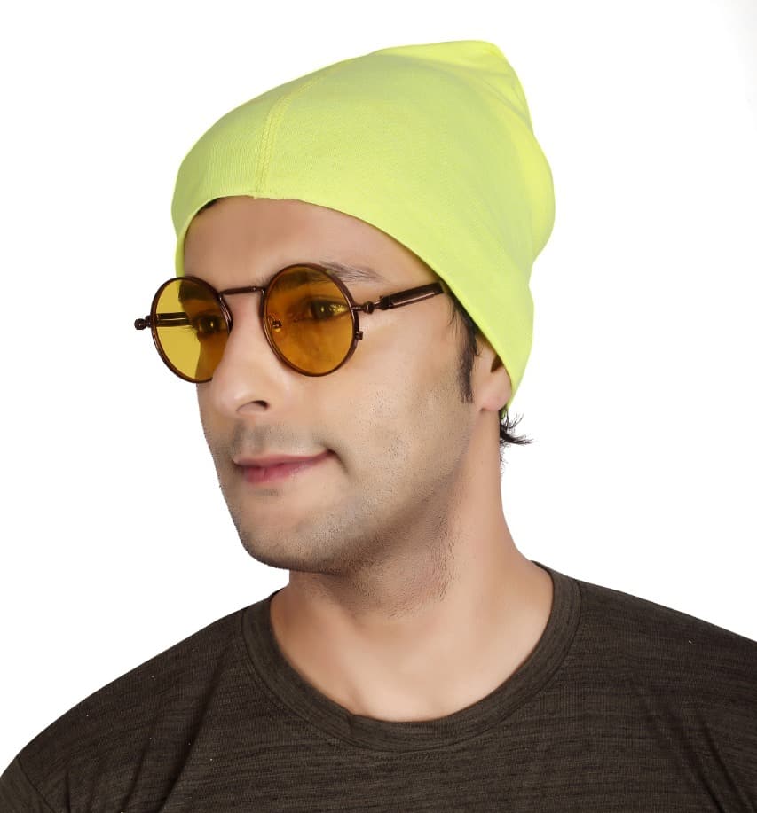 Cotton Head Wrap Bandana, 9 in 1 Bandana, Helmet Cap, Hair Band, Face Mask for Riding Bikes, Suitable for Both Men and Women, Free Size (Pack of 1) Lemon Yellow image 4