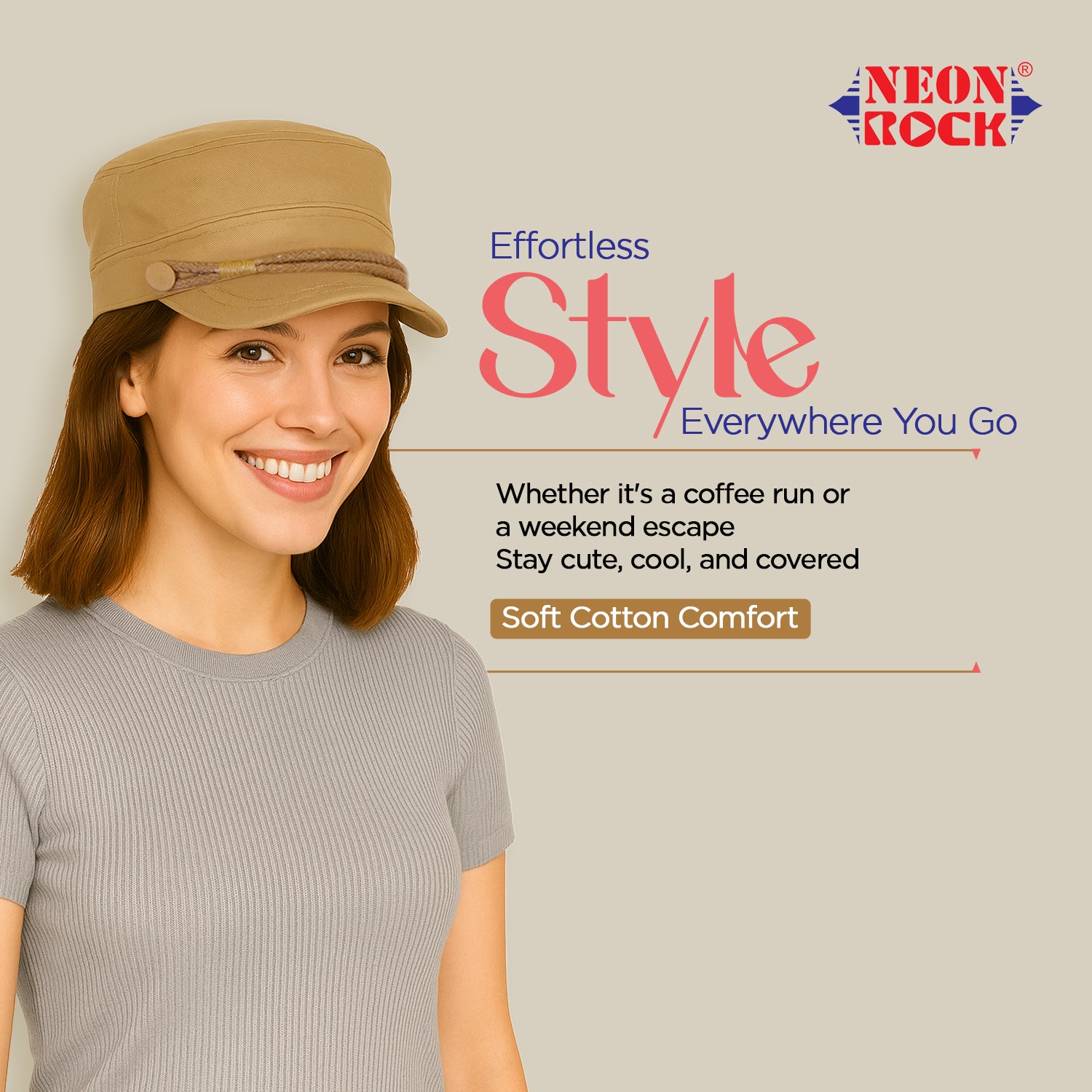 Stylish Dori Cap Stylish Premium Cotton Hat Cap for Summer, Winter, Spring, Autumn and All Activities, Freesize Pack of 1 Brown image 2