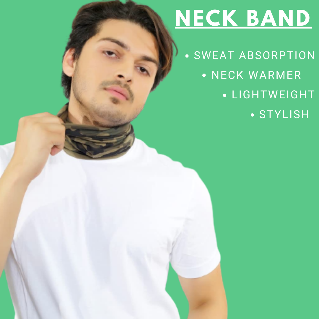 Cotton Head Wrap Bandana, 9 in 1 Bandana, Helmet Cap, Hair Band, Face Mask for Riding Bikes, Suitable for Both Men and Women, Free Size (Pack of 1) Camo Green image 8