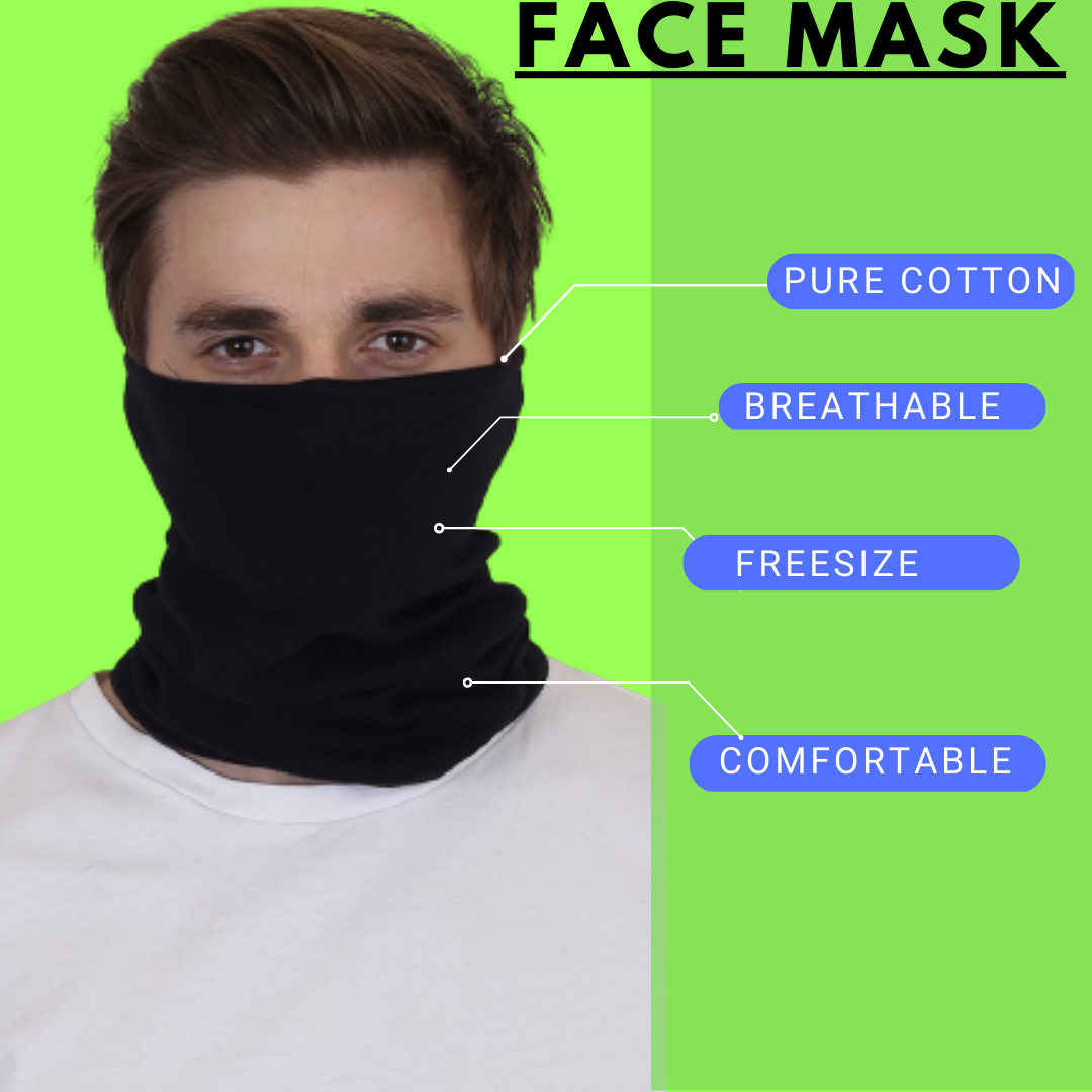 Cotton Head Wrap Bandana, 9 in 1 Bandana, Helmet Cap, Hair Band, Face Mask for Riding Bikes, Suitable for Both Men and Women, Free Size (Pack of 1) Black image 6