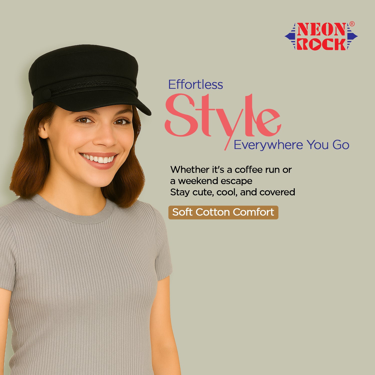 Stylish Dori Cap Stylish Premium Cotton Hat Cap for Summer, Winter, Spring, Autumn and All Activities, Freesize Pack of 1 Black image 3