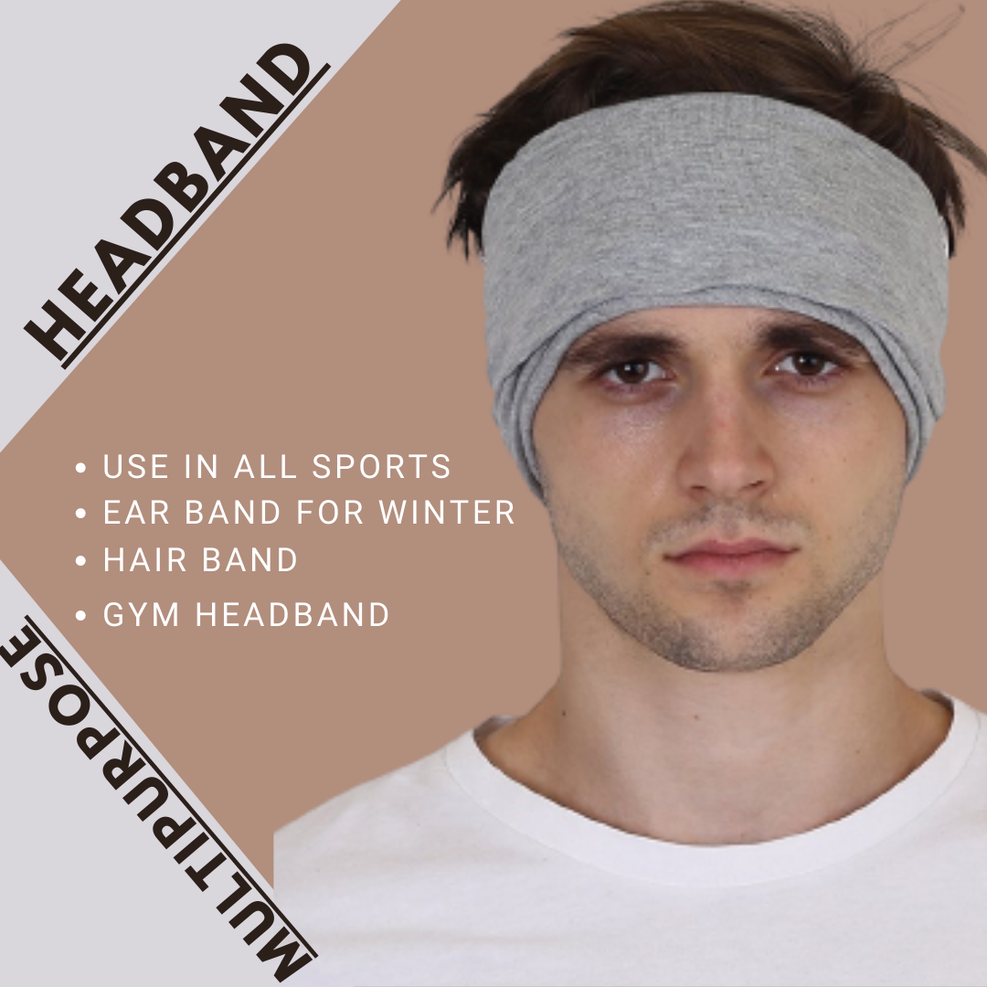 Cotton Head Wrap Bandana, 9 in 1 Bandana, Helmet Cap, Hair Band, Face Mask for Riding Bikes, Suitable for Both Men and Women, Free Size (Pack of 1) Light Grey image 5
