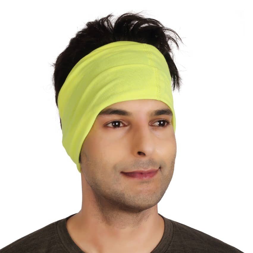 Cotton Head Wrap Bandana, 9 in 1 Bandana, Helmet Cap, Hair Band, Face Mask for Riding Bikes, Suitable for Both Men and Women, Free Size (Pack of 1) Lemon Yellow image 3