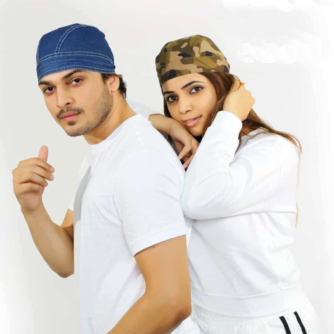 Jeans Blue &amp; Olive Printed Bandana (2pcs) image 0