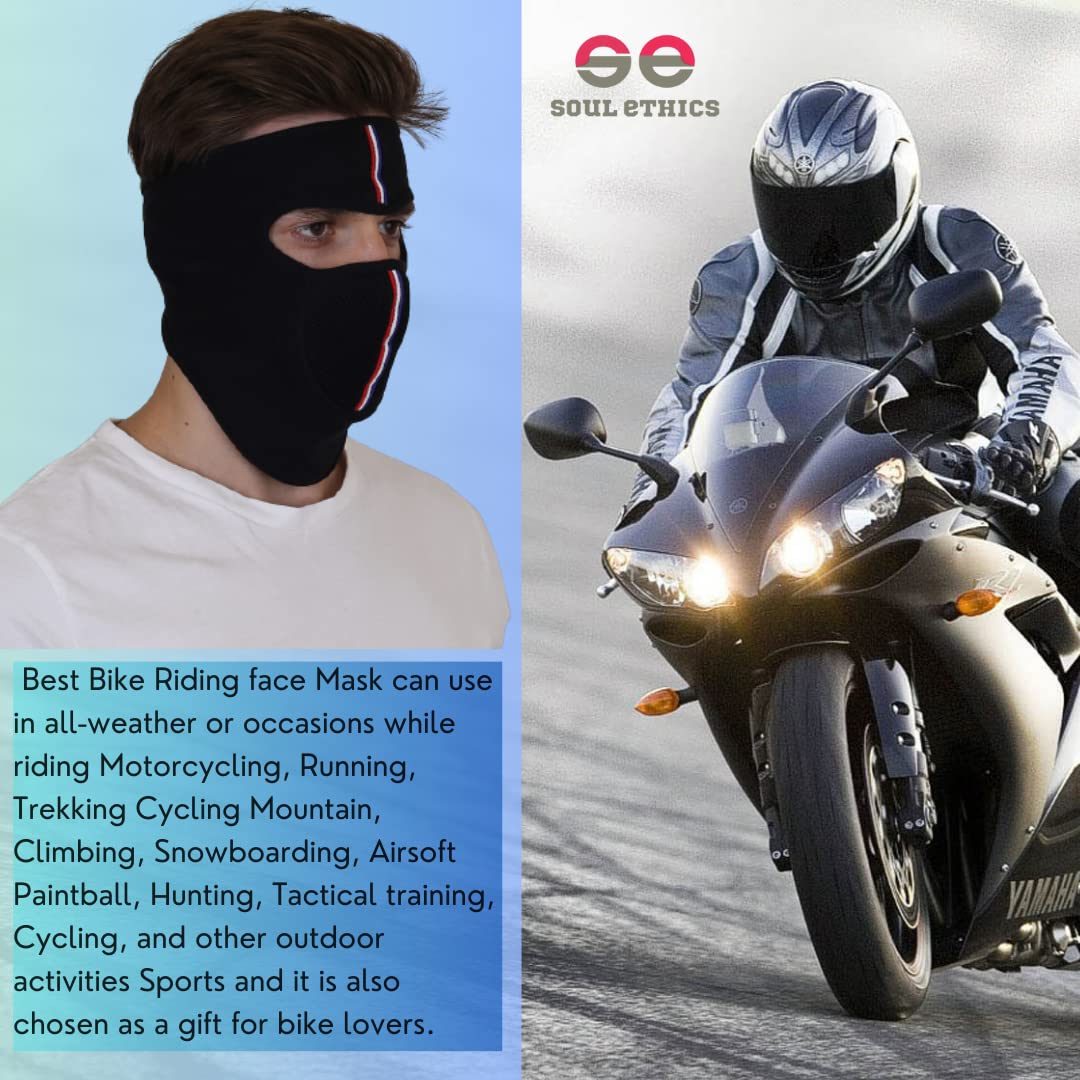 Premium Cotton Breathable,Stretchable Plain Rider Cover Mask for Summer, Dust, Sun Protection, Bike Riding, Helmet Cap and All Other Outdoor Activity (Black) image 1