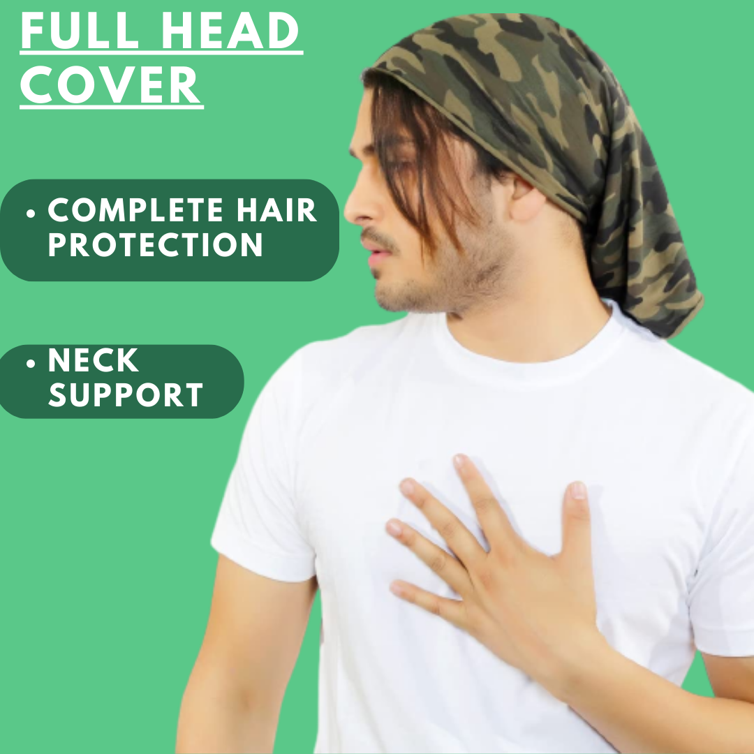 Cotton Head Wrap Bandana, 9 in 1 Bandana, Helmet Cap, Hair Band, Face Mask for Riding Bikes, Suitable for Both Men and Women, Free Size (Pack of 1) Camo Green image 6