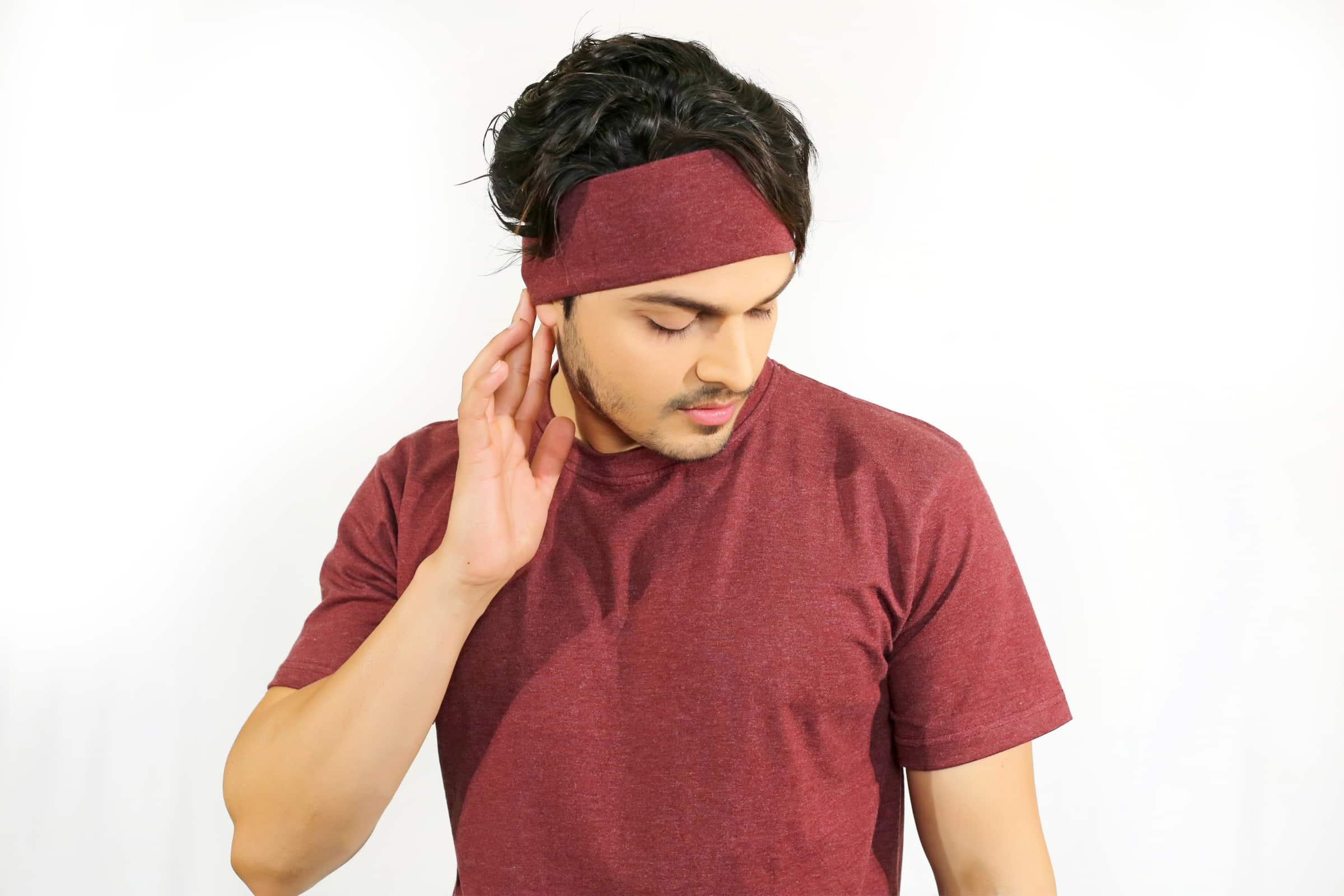 Maroon Head Band image 3