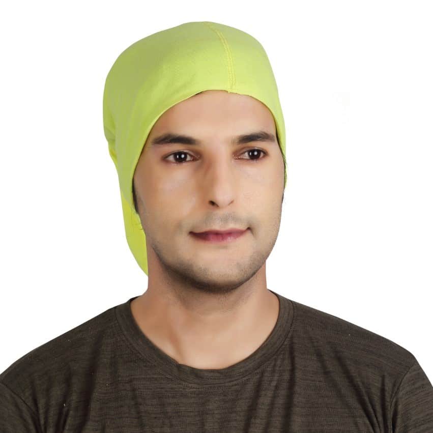 Cotton Head Wrap Bandana, 9 in 1 Bandana, Helmet Cap, Hair Band, Face Mask for Riding Bikes, Suitable for Both Men and Women, Free Size (Pack of 1) Lemon Yellow image 5