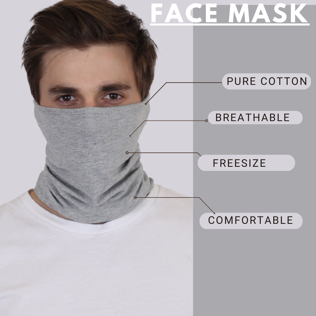 Cotton Head Wrap Bandana, 9 in 1 Bandana, Helmet Cap, Hair Band, Face Mask for Riding Bikes, Suitable for Both Men and Women, Free Size (Pack of 1) Light Grey image 2