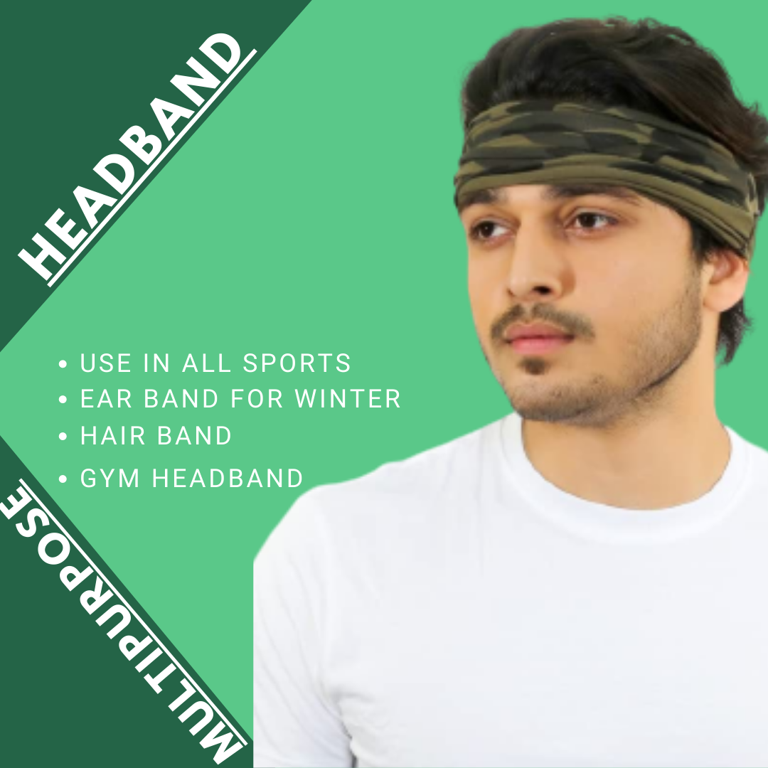 Cotton Head Wrap Bandana, 9 in 1 Bandana, Helmet Cap, Hair Band, Face Mask for Riding Bikes, Suitable for Both Men and Women, Free Size (Pack of 1) Camo Green image 7