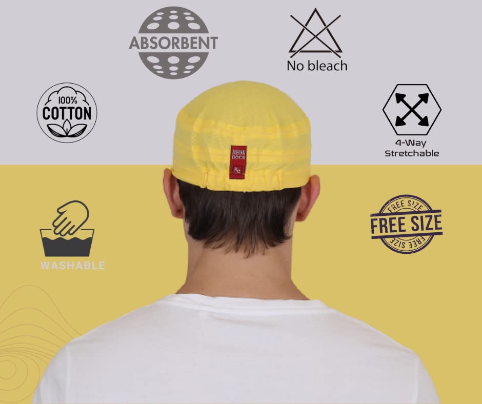 Men and Women Foldable Cotton Pocket Cap for All Sports and Outdoor Activities Yellow image 1