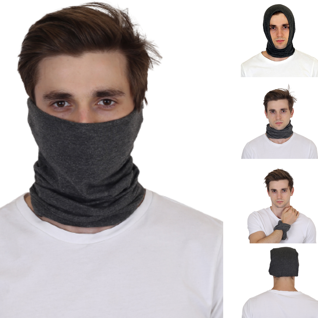 Cotton Head Wrap Bandana, 9 in 1 Bandana, Helmet Cap, Hair Band, Face Mask for Riding Bikes, Suitable for Both Men and Women, Free Size (Pack of 1) Dark Grey image 0