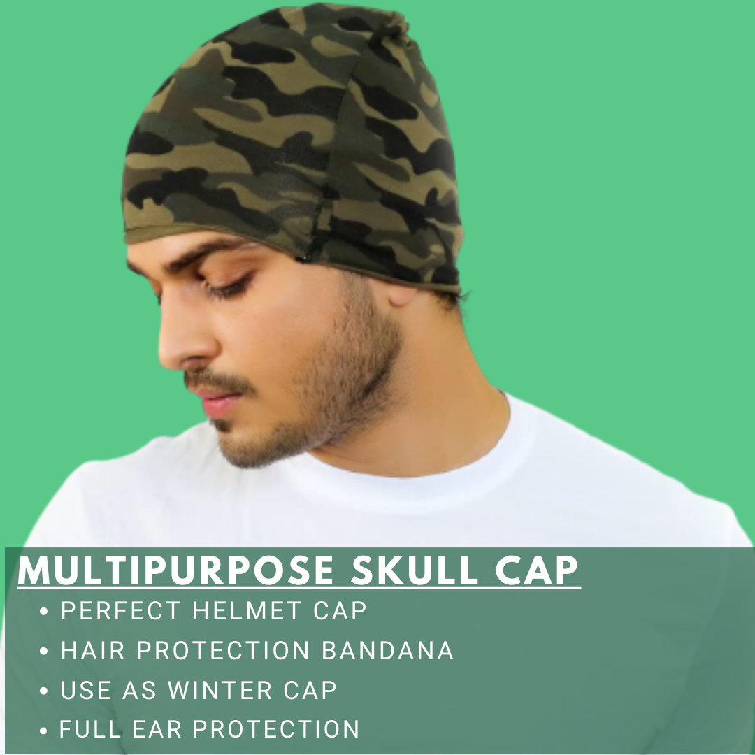 Cotton Head Wrap Bandana, 9 in 1 Bandana, Helmet Cap, Hair Band, Face Mask for Riding Bikes, Suitable for Both Men and Women, Free Size (Pack of 1) Camo Green image 5