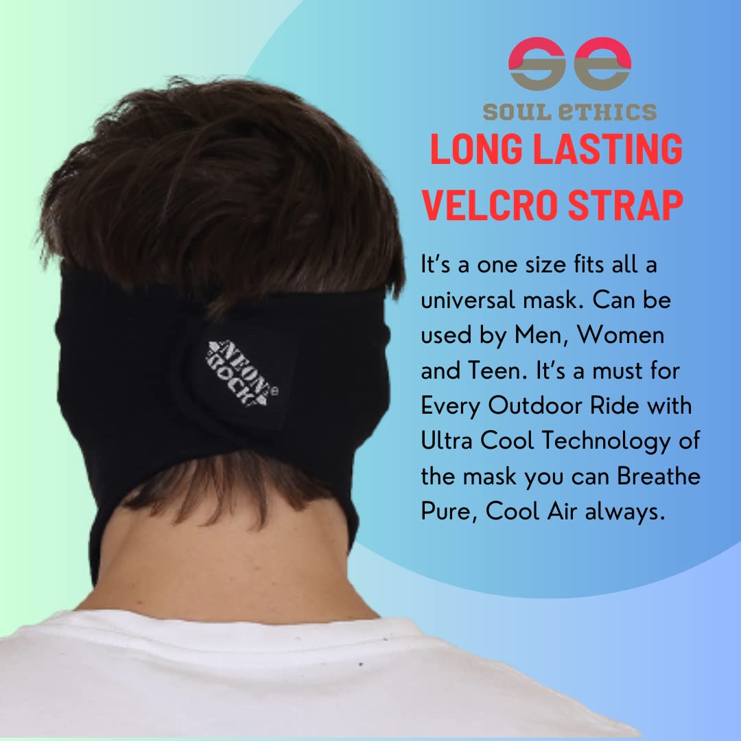 Premium Cotton Breathable,Stretchable Plain Rider Cover Mask for Summer, Dust, Sun Protection, Bike Riding, Helmet Cap and All Other Outdoor Activity (Black) image 2