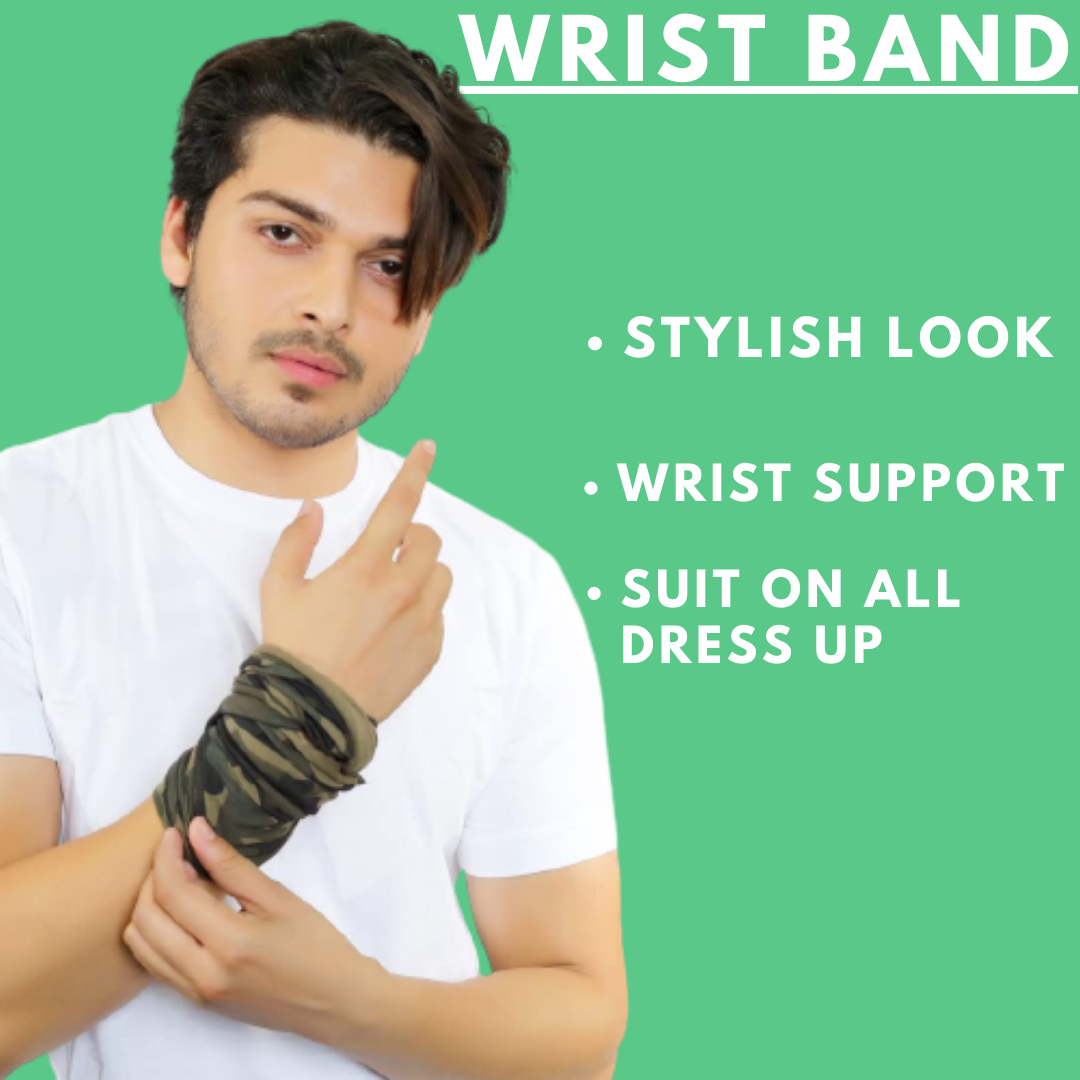 Cotton Head Wrap Bandana, 9 in 1 Bandana, Helmet Cap, Hair Band, Face Mask for Riding Bikes, Suitable for Both Men and Women, Free Size (Pack of 1) Camo Green image 3