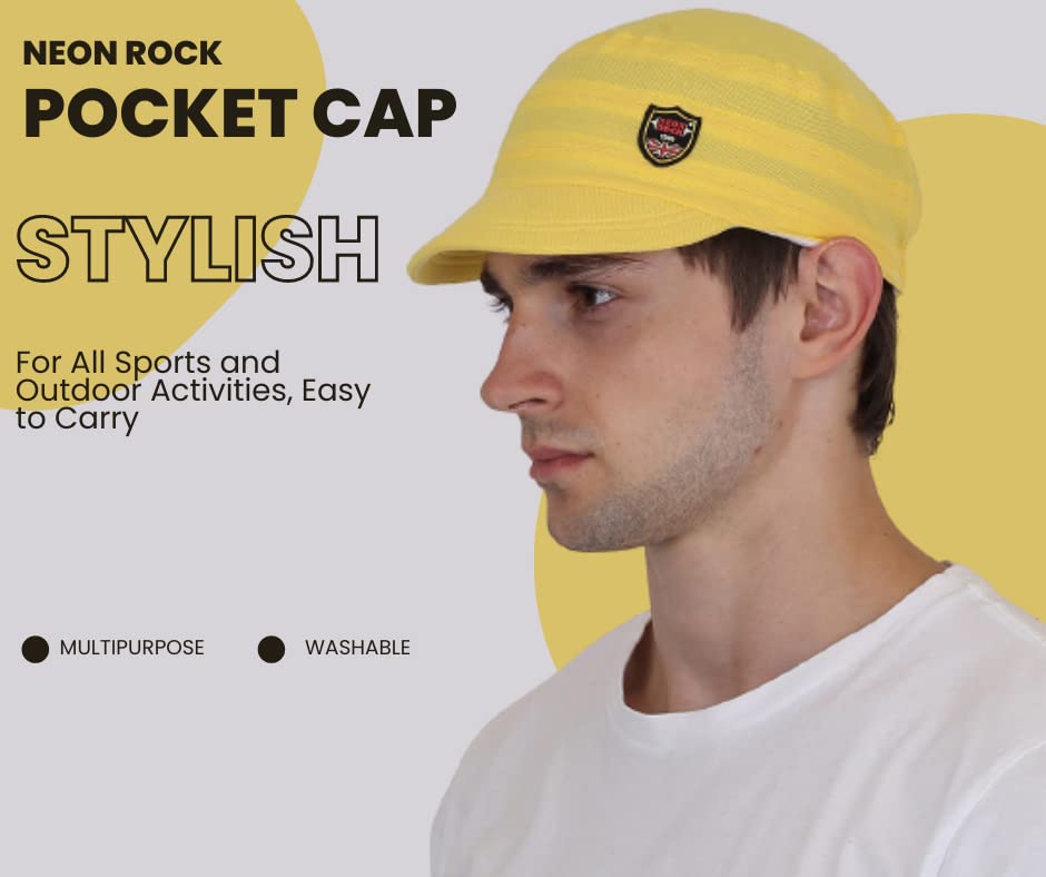 Men and Women Foldable Cotton Pocket Cap for All Sports and Outdoor Activities Yellow image 4