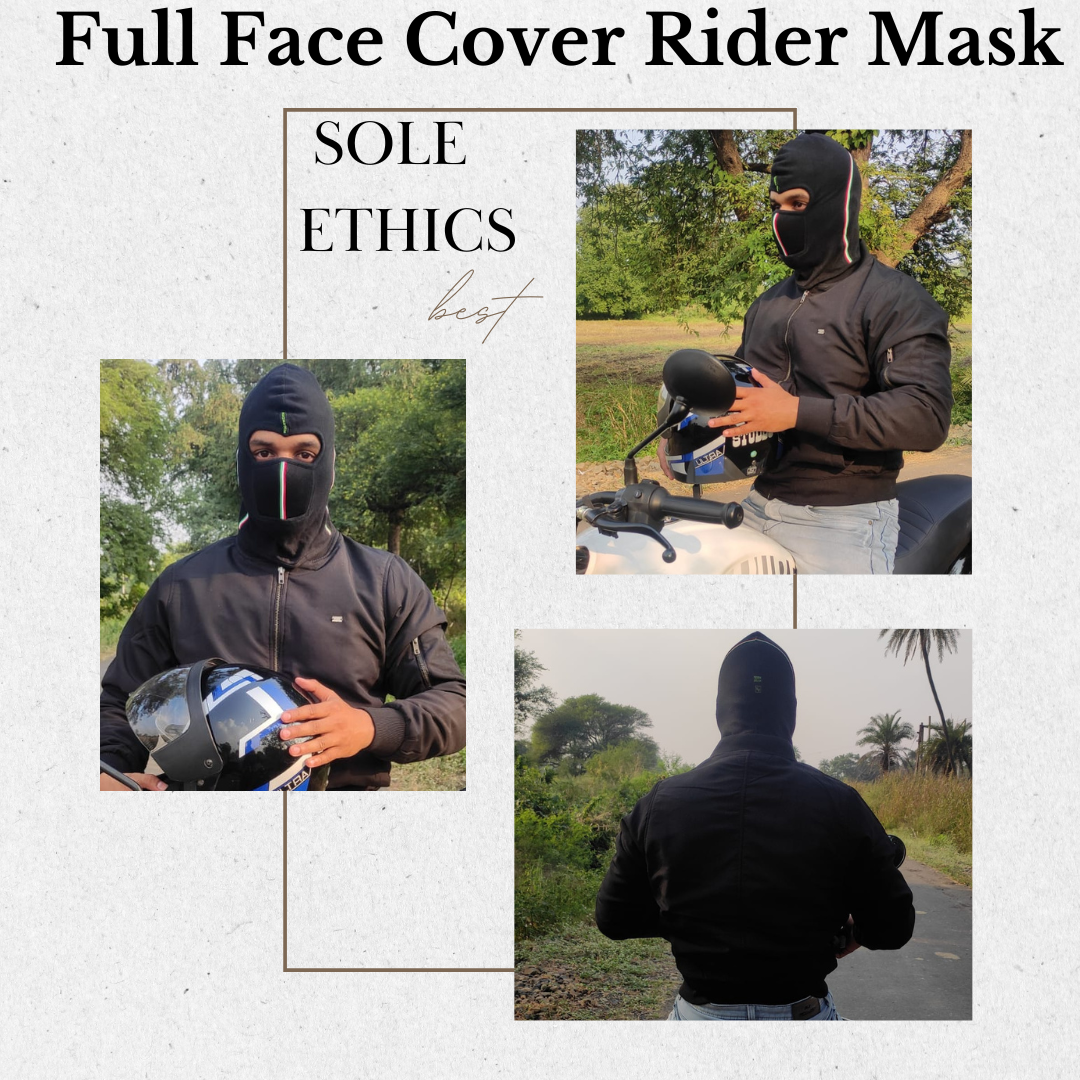 Premium Cotton Breathable,Stretchable Full Face Cover Mask for Summer, Dust, Sun Protection, Bike Riding, Helmet Cap and All Other Outdoor Activity (Black) (Full Cotton Face Mask) image 4